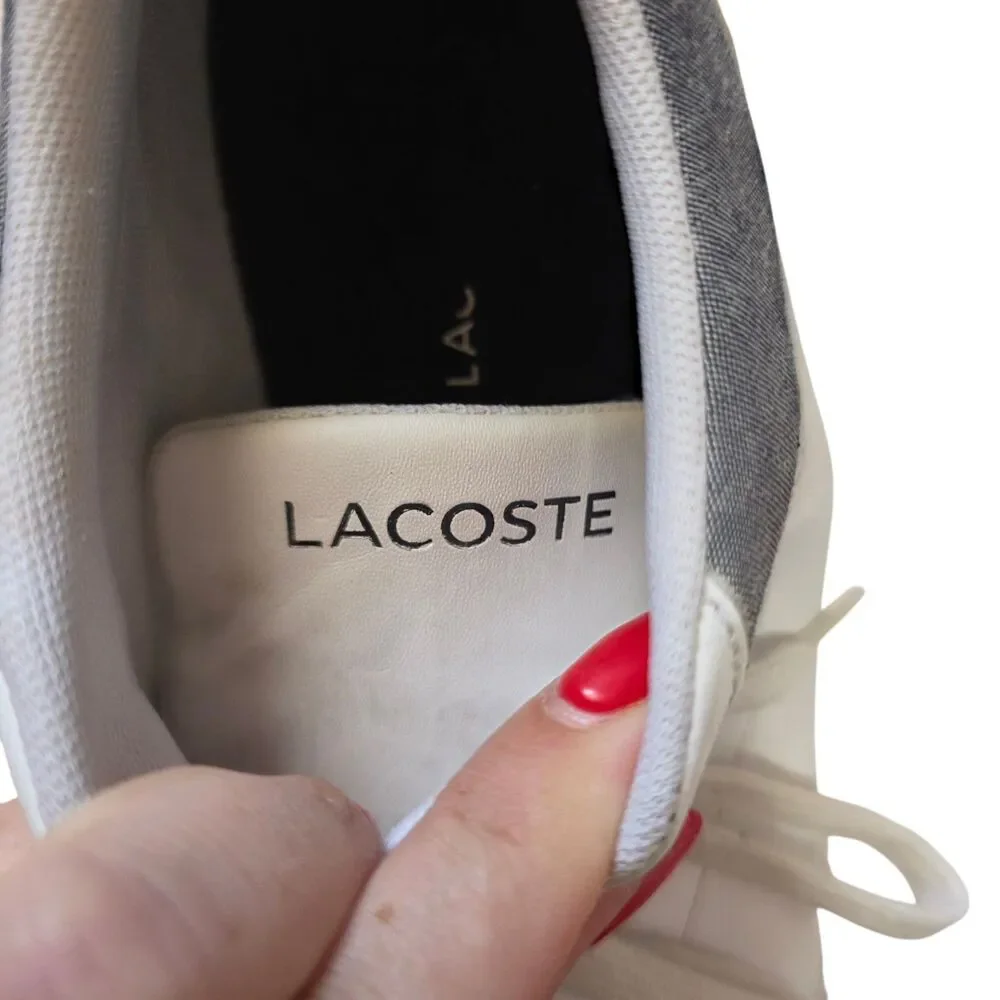 Lacoste Minzah 317 White Leather Sneakers Men's Size 10 EUR‎ 43 Casual Shoes